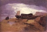 John sell cotman seashore with boats Germany oil painting artist